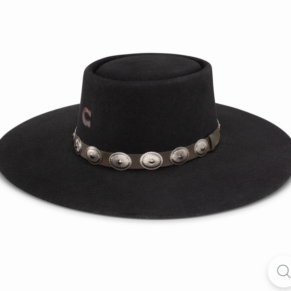 Charlie One Horse Black Hat with Silver Embellishments High Desert - Picture 2 of 11